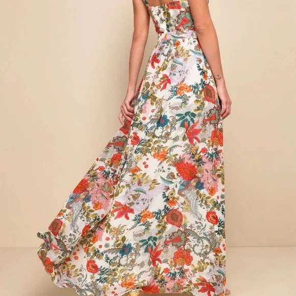 Lulu's Lilja Cream Floral Maxi Dress - Picture 2 of 8